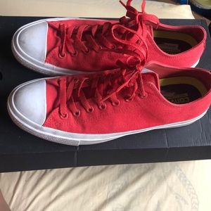 Bright Orange Red Converse with Lunarlon